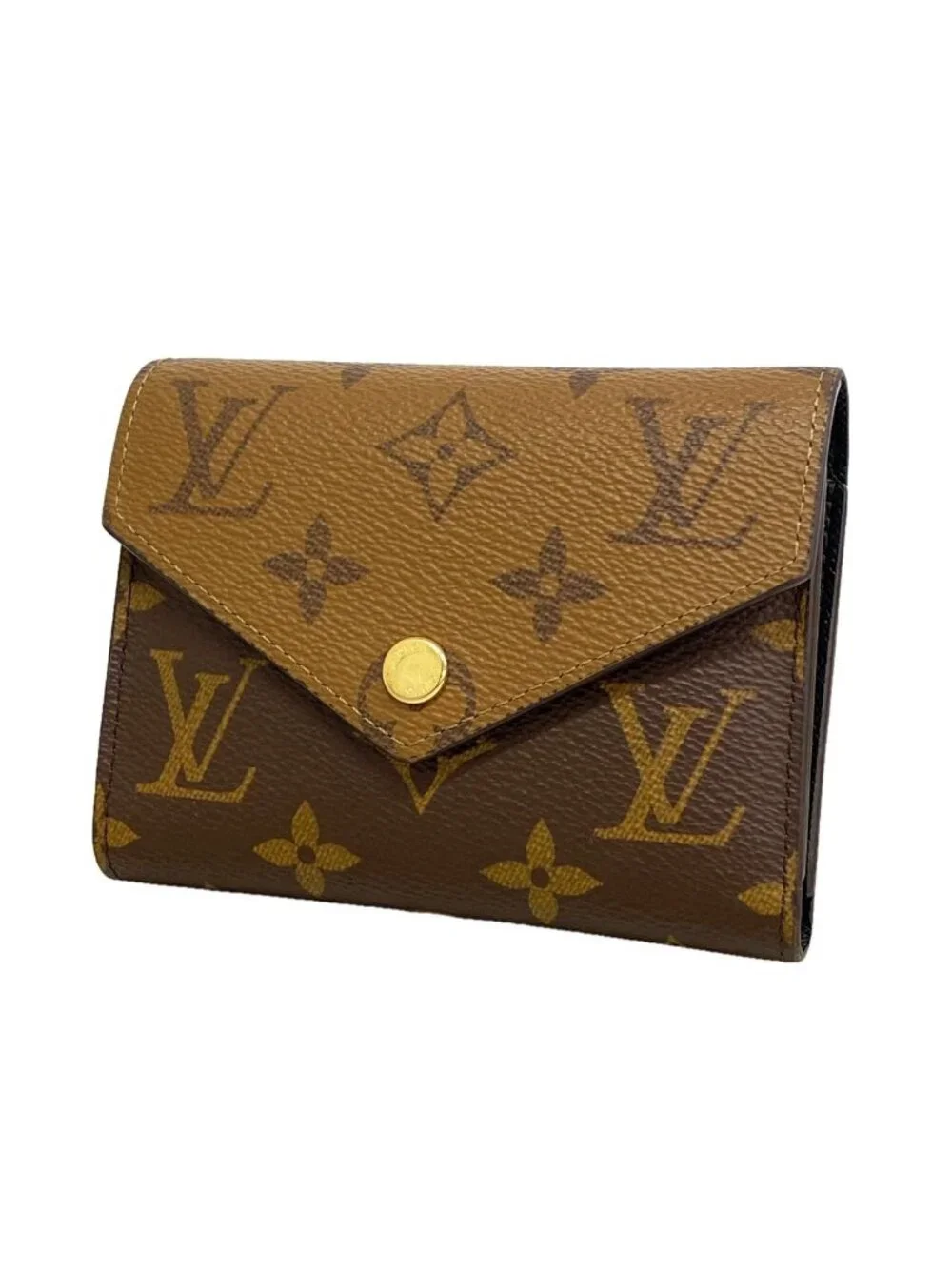Louis Vuitton Trifold Wallet Monogram Reverse Portefeuille Victorine Brown